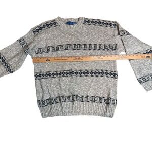 Town Craft Men's Sweater XL Crew Neck Long Sleeve Geometric design cotton blend